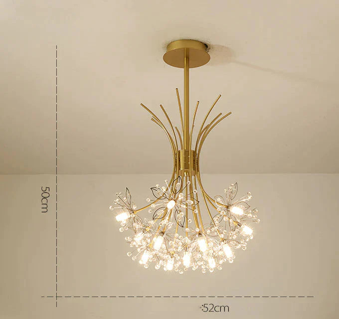Simple Bedroom Restaurant Crystal Creative Personality Living Room Bouquet Dandelion Chandelier