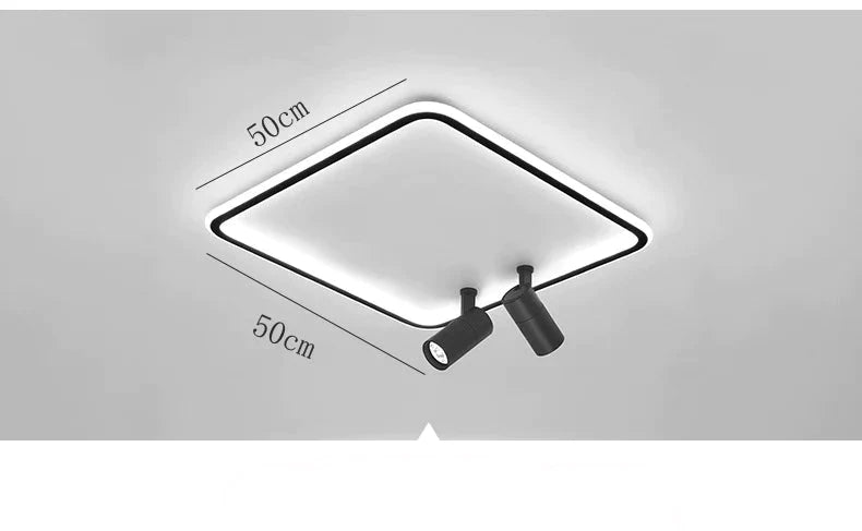 Simple Living Room Lamp Led Ceiling Modern Nordic Square Dining Main Light In The Bedroom Black /