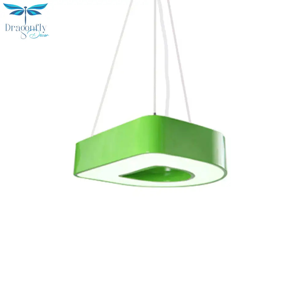 18’/23.5’ Wide Alphabet Flush Mount Lighting Kids Metal Red/Blue/Green Led Ceiling Light