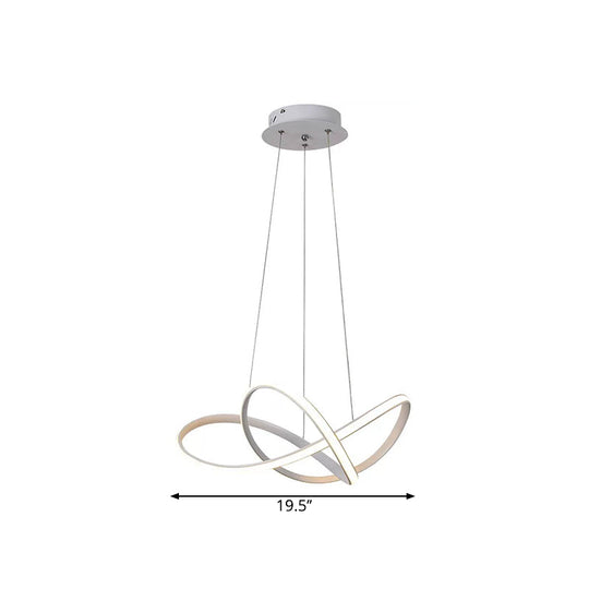 Contemporary Led Chandelier Black/White Ceiling Lamp With Metallic Shade In Warm/White Light
