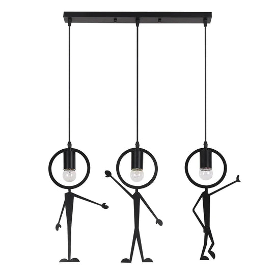 Creative Villain Chandelier Retro Wrought Iron Nordic Bedroom Living Room Dining Lamp Hotel New