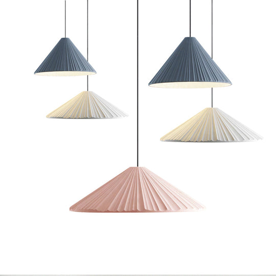 Furud - Nordic Style Fold Cone Pendant Light 1 Head Resin Hanging For