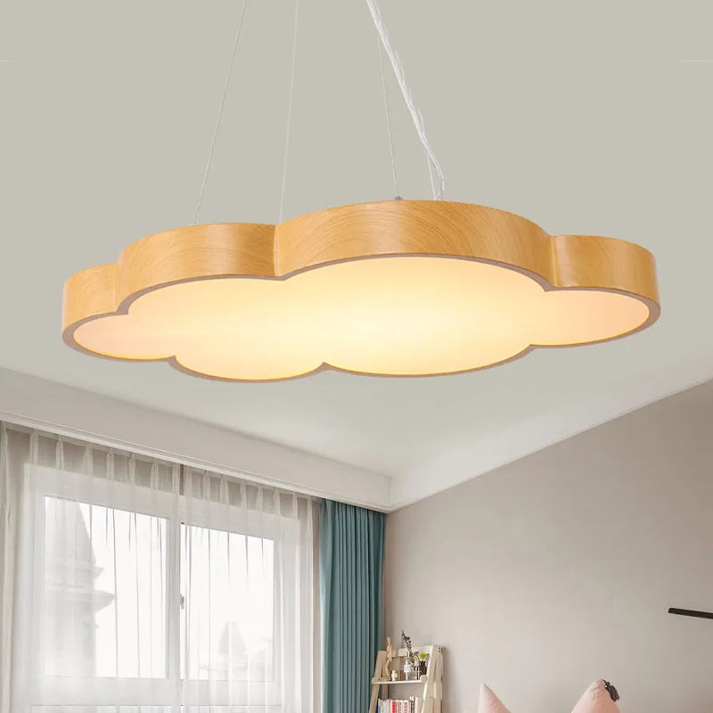 Alterf - Slim Kids Cloud Pendant Light Acrylic Hanging In Beige For Game Room