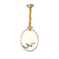 Copper Ceramic Bird Restaurant Chandelier Single Head Aisle Cloakroom Table Lamp Pendant