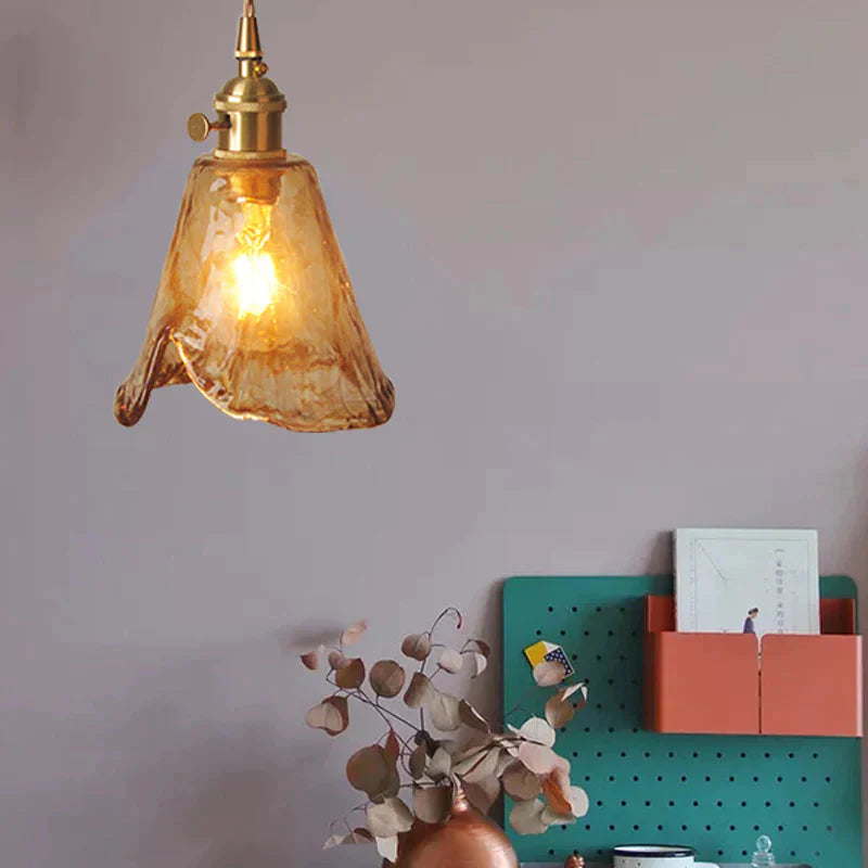 Retro Brass Chandelier Restaurant Glass Lamp Artistic Creativity Personalized Industrial Wind