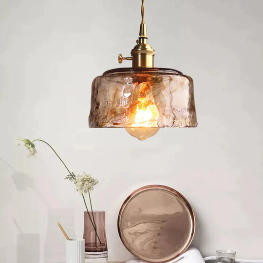 Retro Brass Chandelier Restaurant Glass Lamp Artistic Creativity Personalized Industrial Wind