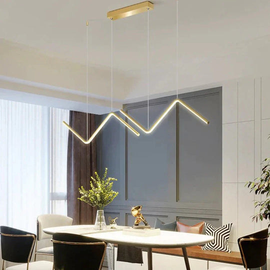 Nordic Minimalist Line Lamp Restaurant Chandelier Modern Simple Designer Net Red Lighting Bar Table