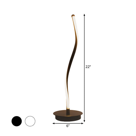 Dominique - Metal Ribbon - Like Night Light Simplicity Black/White Led Task Lighting With Round