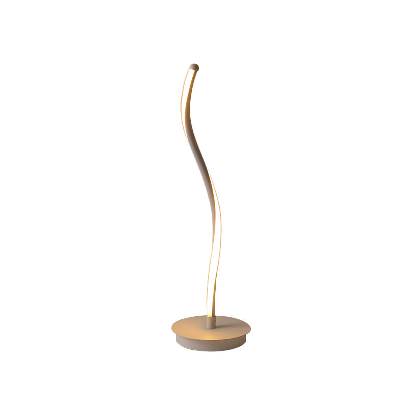 Dominique - Metal Ribbon - Like Night Light Simplicity Black/White Led Task Lighting With Round