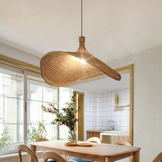 Alexa - Beige Straw Hat Rattan Down Lighting Warehouse 16/19.5/23.5 Width 1 Head Hanging Ceiling