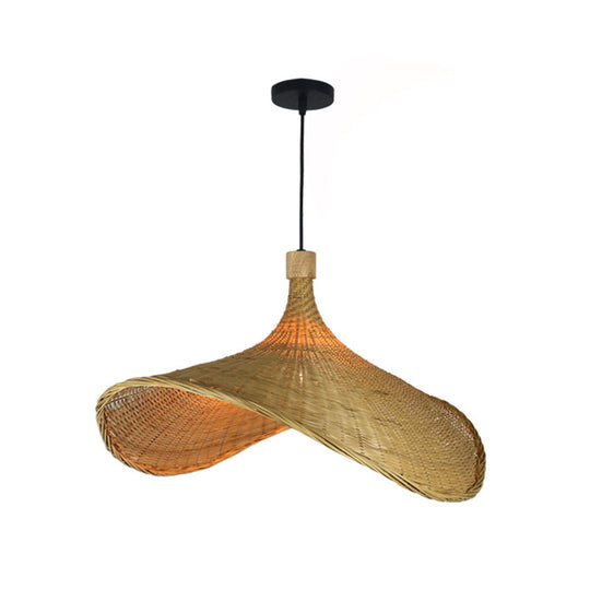 Alexa - Beige Straw Hat Rattan Down Lighting Warehouse 16/19.5/23.5 Width 1 Head Hanging Ceiling