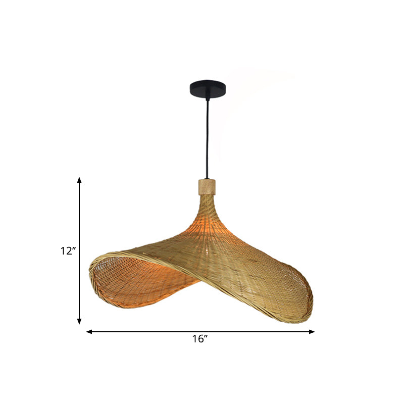 Alexa - Beige Straw Hat Rattan Down Lighting Warehouse 16/19.5/23.5 Width 1 Head Hanging Ceiling