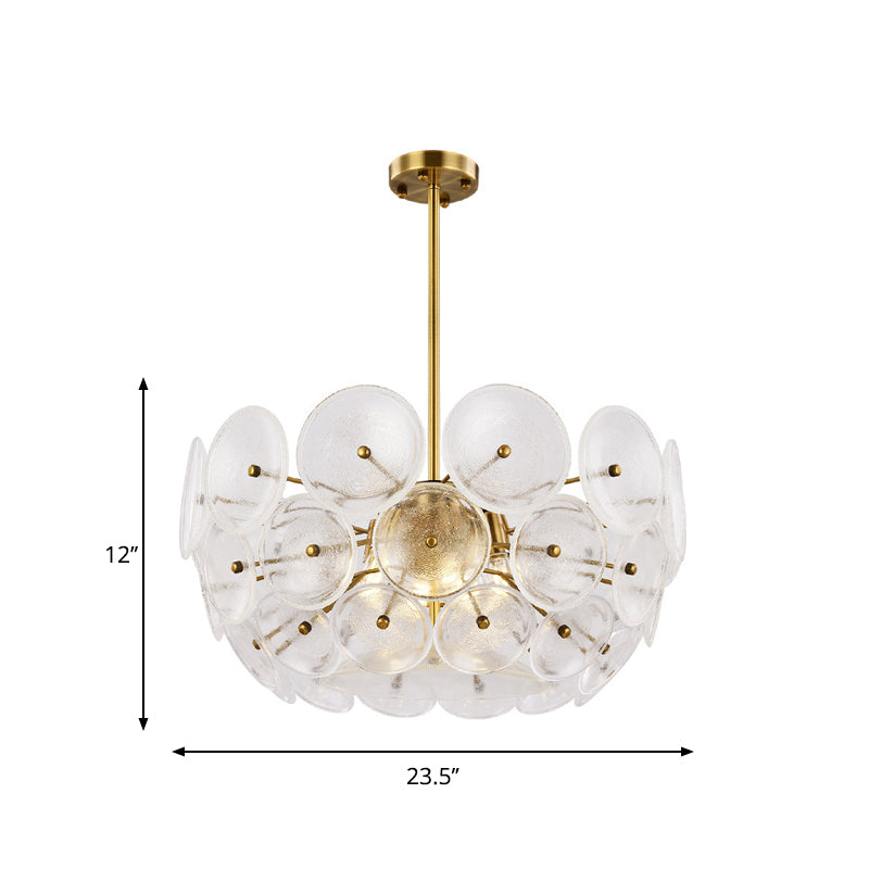 Menkent - Disc Chandelier: Post - Modern Gold Hanging Lamp