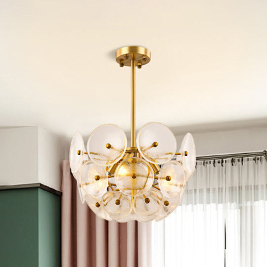 Menkent - Disc Chandelier: Post - Modern Gold Hanging Lamp