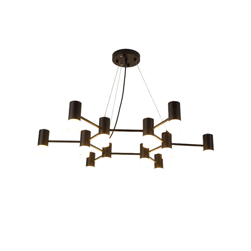Julia - Black Modern Finish Hanging Light Honeycomb Metal Chandelier For Restaurant Cottage