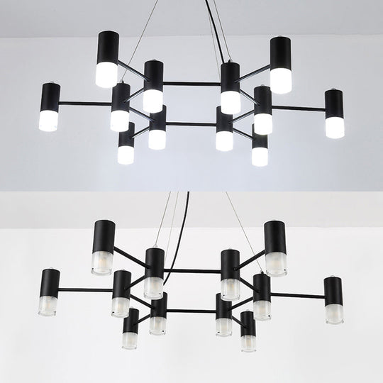 Julia - Black Modern Finish Hanging Light Honeycomb Metal Chandelier For Restaurant Cottage