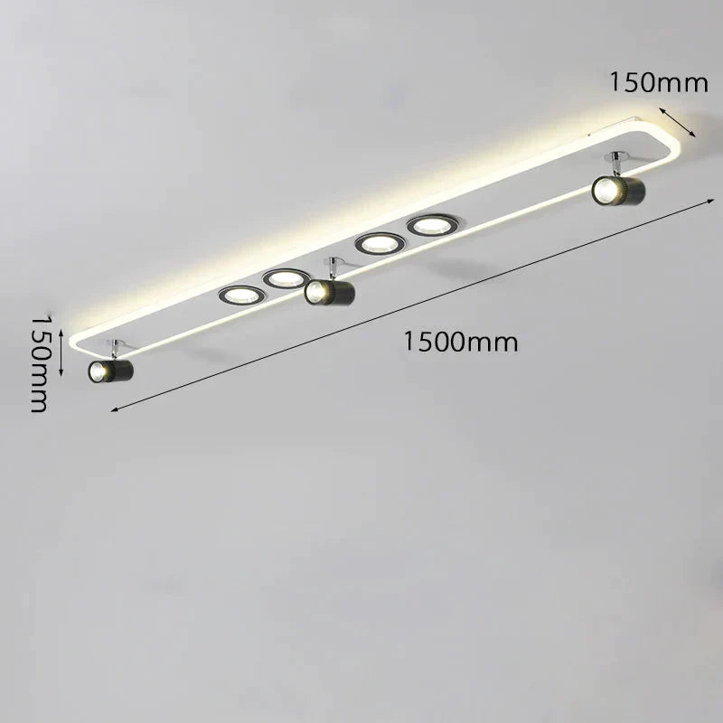 Creative Spotlight Led Ceiling Lamp Living Room Cloakroom Nordic Minimalist Strip White / L150Cm -