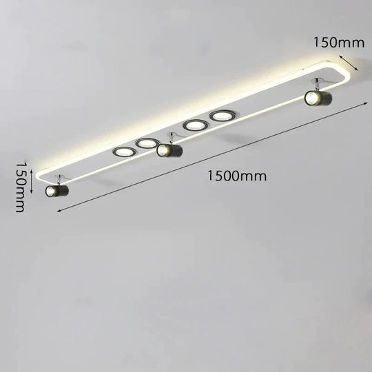 Creative Spotlight Led Ceiling Lamp Living Room Cloakroom Nordic Minimalist Strip White / L150Cm -