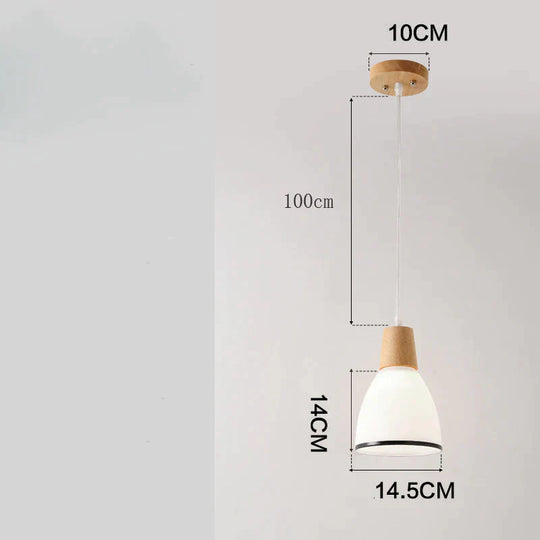 Nordic Restaurant Small Chandelier Solid Wood Creative Personality Japanese Single Head Bedside