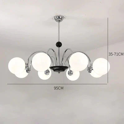 Wrought Iron Medieval Light Luxury Magic Bean Lamp Nordic Glass Chandelier Bedroom Living Room