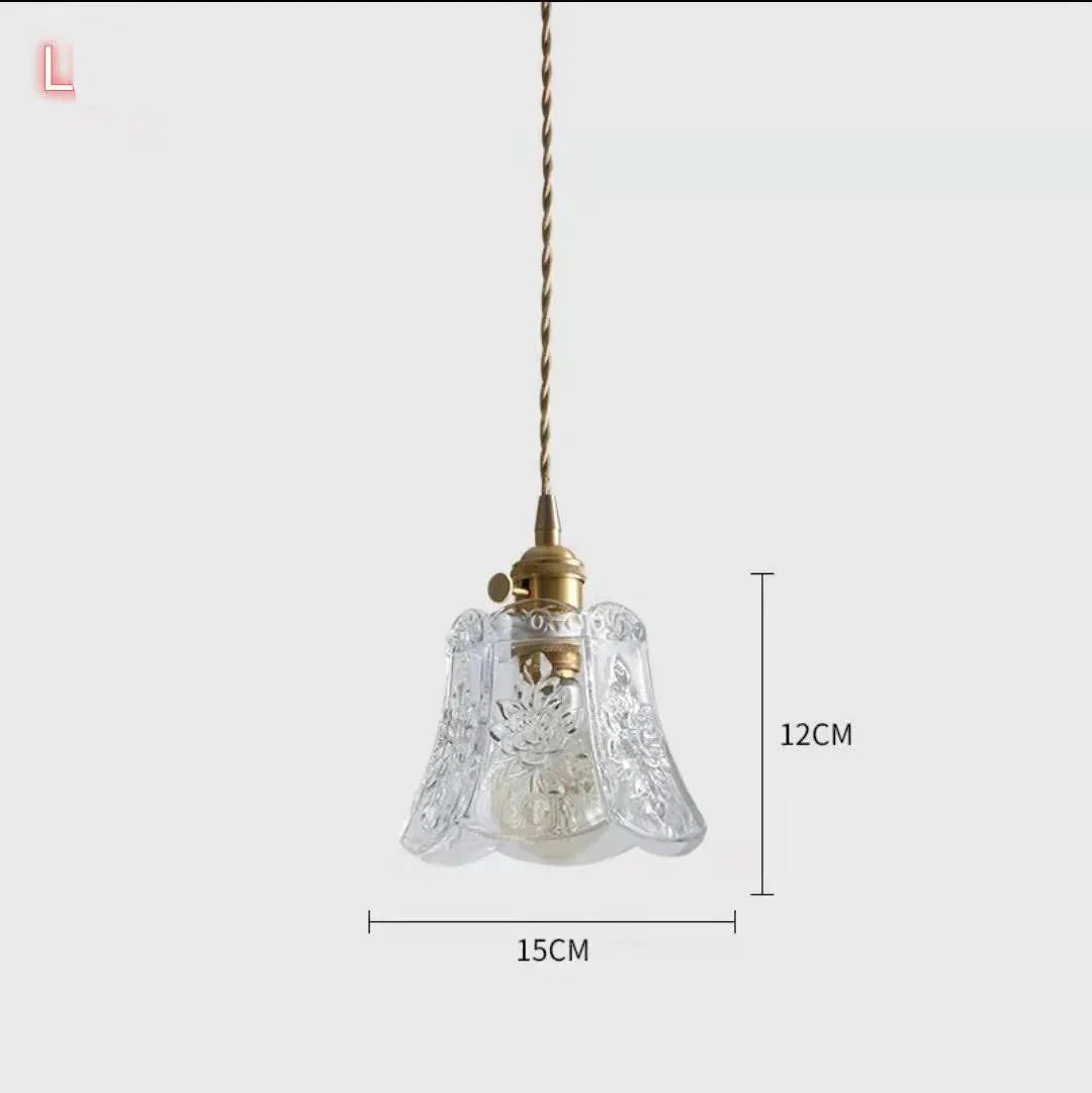 Brass Glass Bell Bedside Chandelier Nordic Simple Restaurant Bar Porch Balcony Lamp L Pendant