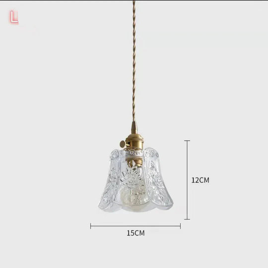 Brass Glass Bell Bedside Chandelier Nordic Simple Restaurant Bar Porch Balcony Lamp L Pendant