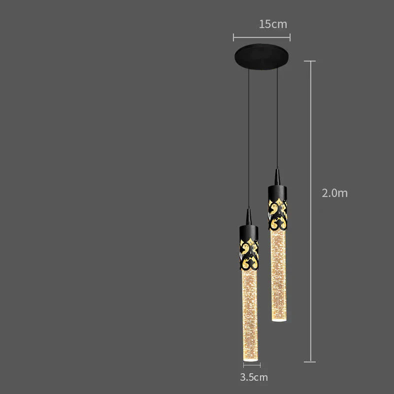Bedside Chandelier Simple Creative Luxury Crystal Single Head Two Tv Background Wall Black / B - 2