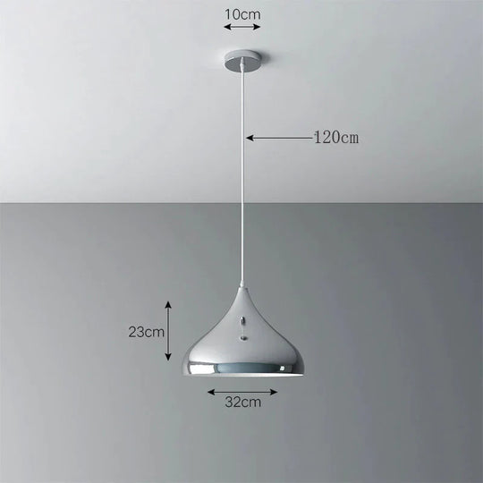 Creative Chandelier Modern Light Luxury Restaurant Simple Single Head Three Silver Bar Milk Tea