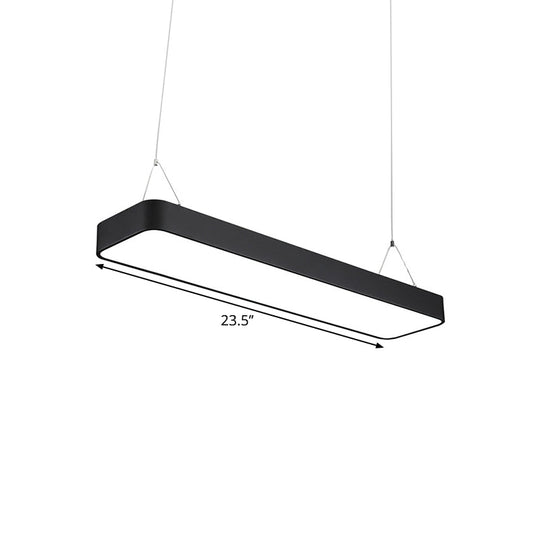 Gianfar - Office Led Hanging Pendant Modern Black Suspension Lighting With Rectangle Acrylic Shade