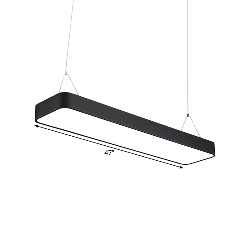Gianfar - Office Led Hanging Pendant Modern Black Suspension Lighting With Rectangle Acrylic Shade