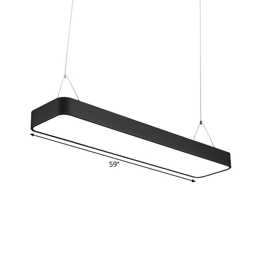 Gianfar - Office Led Hanging Pendant Modern Black Suspension Lighting With Rectangle Acrylic Shade