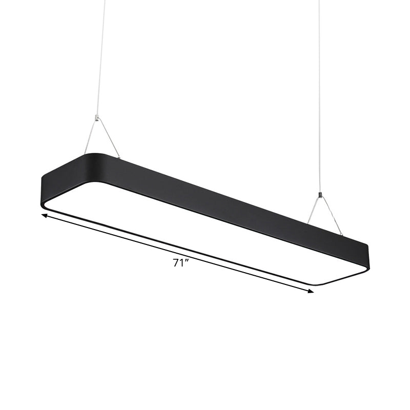 Gianfar - Office Led Hanging Pendant Modern Black Suspension Lighting With Rectangle Acrylic Shade