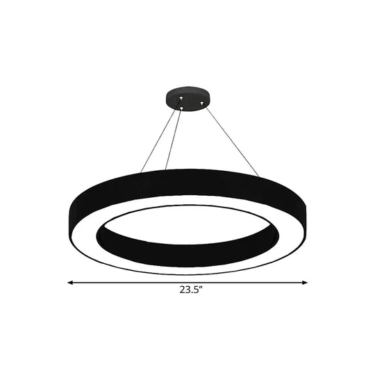Circular Led Pendant Light In Black Lights