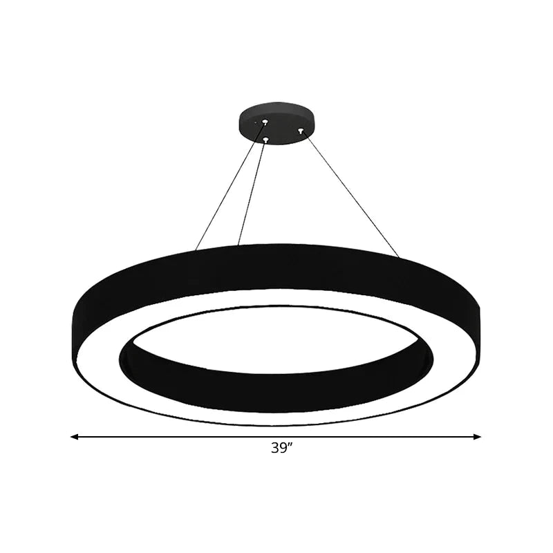Circular Led Pendant Light In Black Lights