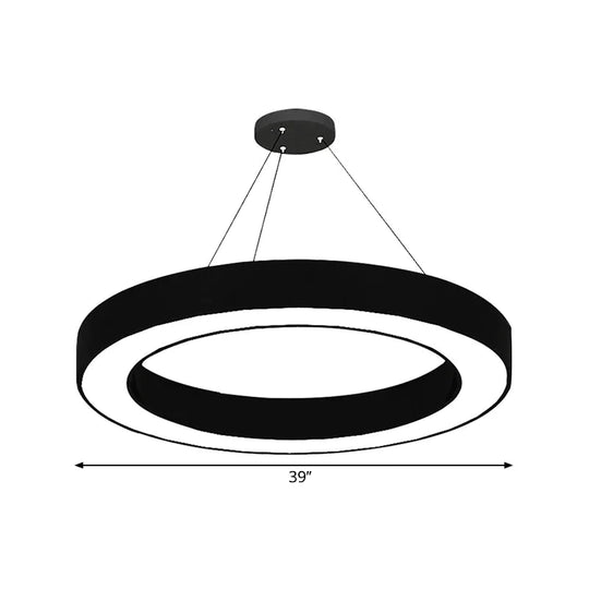 Circular Led Pendant Light In Black Lights