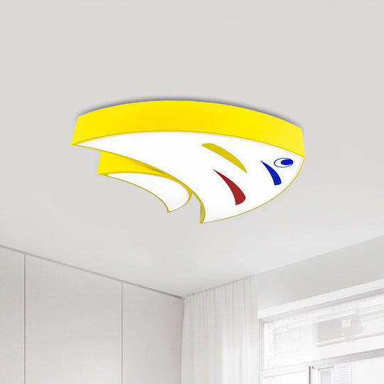 Underwater Adventure Led Flush Mount Lamp - Colorful Acrylic Tropical Fish Design For Children’s