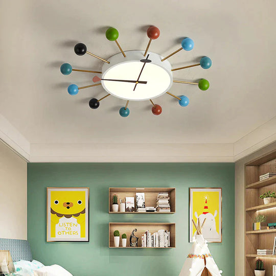 Nordic Personality Macaroon Color Bedroom Led Ceiling Lamp