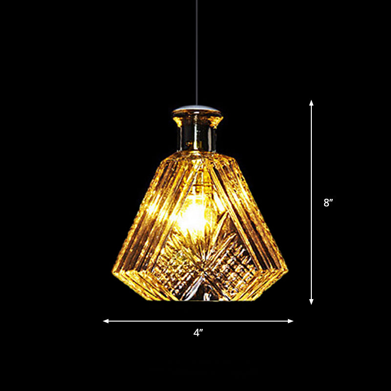 Michã¨le - Modern Clear Glass Wine Decanter Pendant Lamp Loft Single - Bulb Chen Bar Hanging