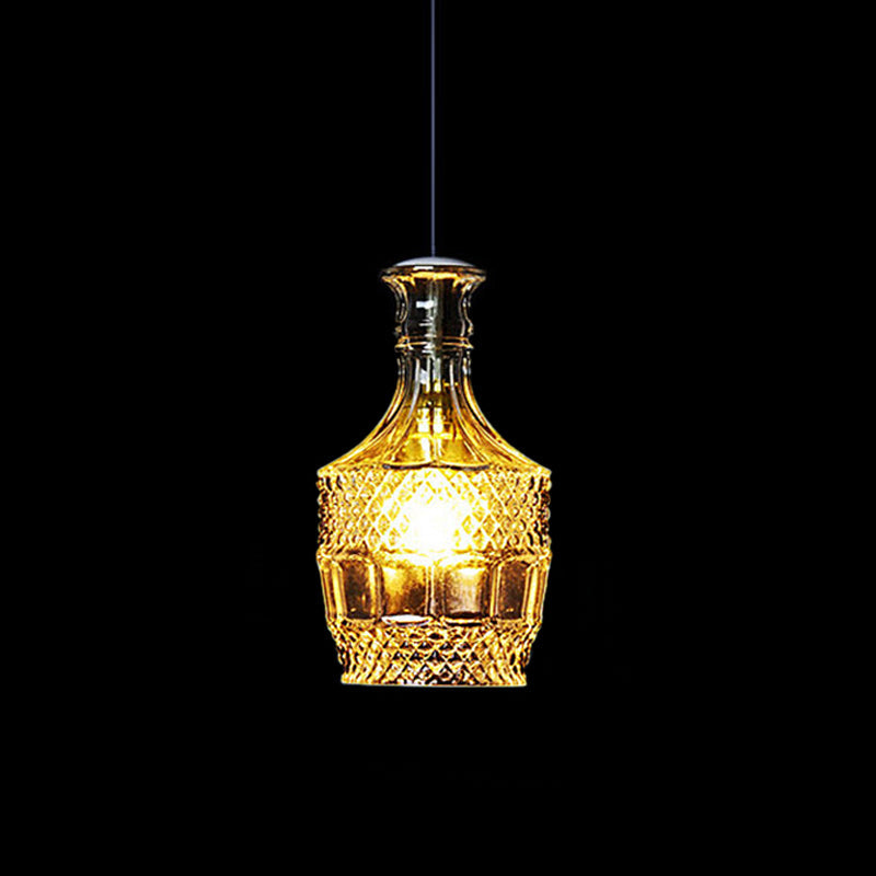 Michã¨le - Modern Clear Glass Wine Decanter Pendant Lamp Loft Single - Bulb Chen Bar Hanging