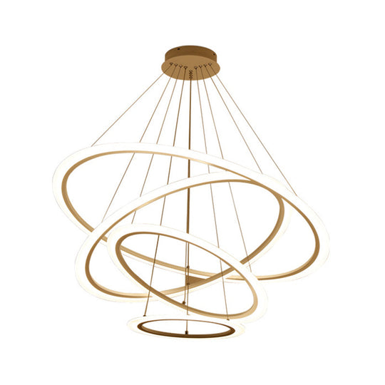 Multi Tier 2 - 3 - 4 Pendant Chandelier Acrylic White Led Ceiling Hang Light For Dining Room / 3