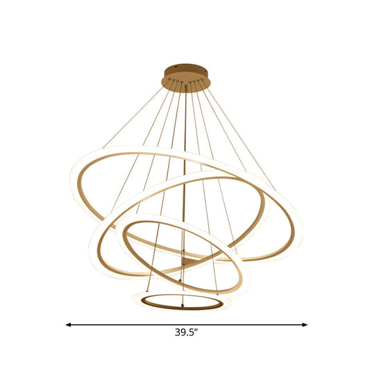 Multi Tier 2 - 3 - 4 Pendant Chandelier Acrylic White Led Ceiling Hang Light For Dining Room