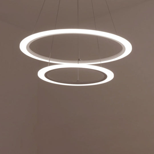 Multi Tier 2 - 3 - 4 Pendant Chandelier Acrylic White Led Ceiling Hang Light For Dining Room