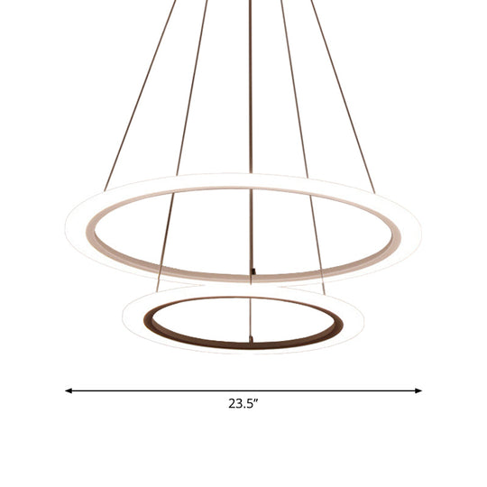 Multi Tier 2 - 3 - 4 Pendant Chandelier Acrylic White Led Ceiling Hang Light For Dining Room