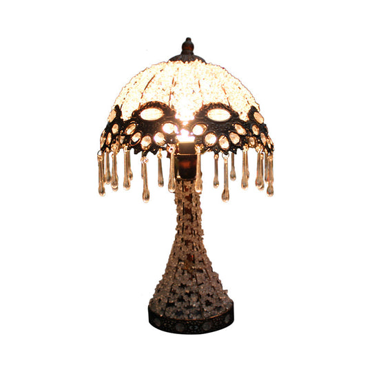 Cecilia - Bohemian Acrylic 1 - Light Copper Night Stand Light With Teardrop Fringe