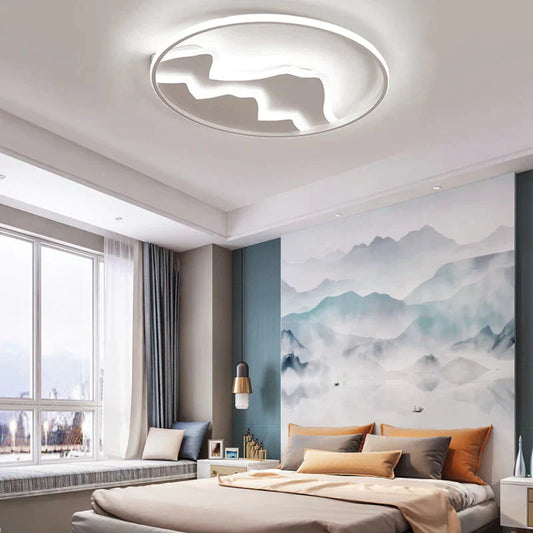 Acrylic Mountain Ceiling Light Living Room Hallway Modern LED Flushmount Light in White - White - White - Clearhalo - 'Ceiling Lights' - 'Close To Ceiling Lights' - 'Close to ceiling' - 'Flush mount' - Lighting' - 198182