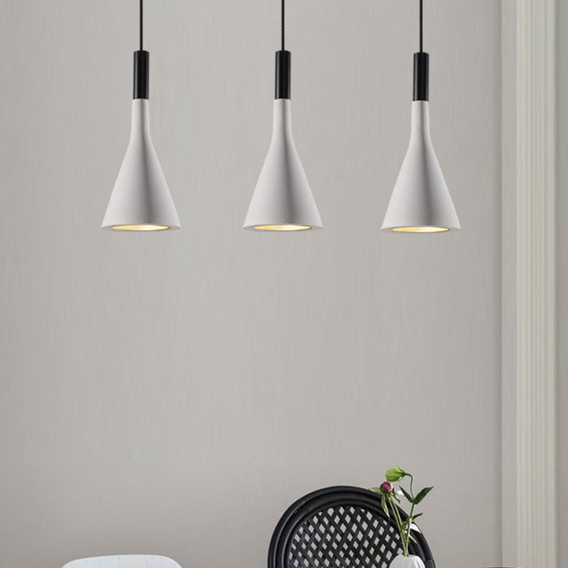 Nordic Funnel Style Pendant Light In Cement For Dining Room Bed Side Lighting White