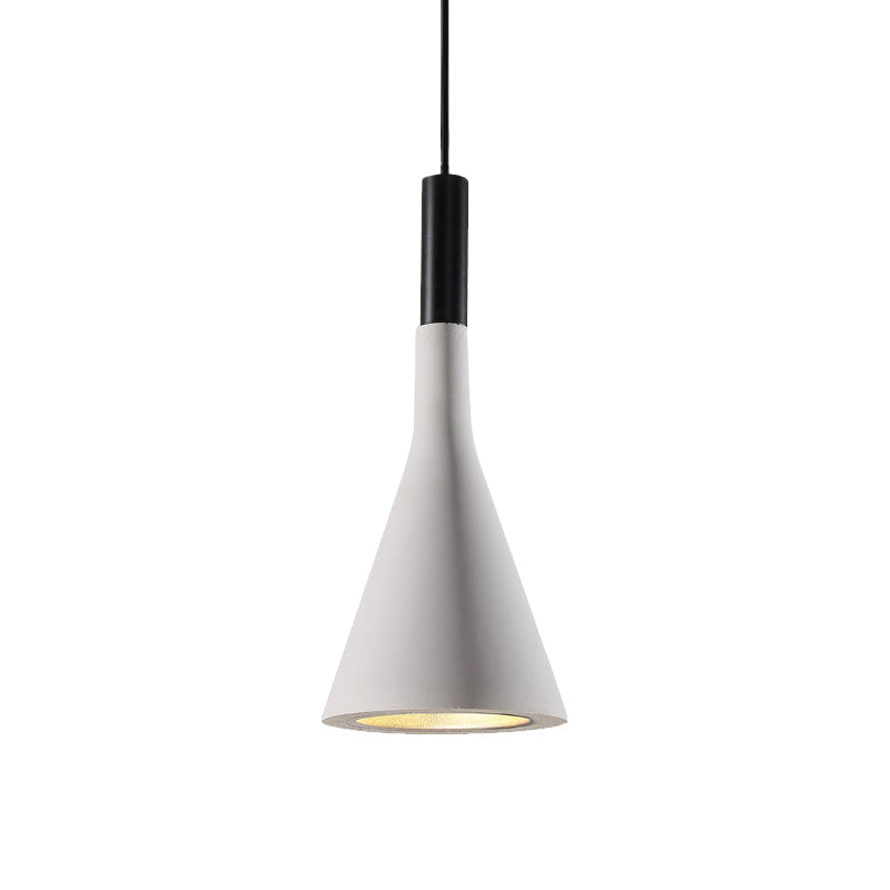 Nordic Funnel Style Pendant Light In Cement For Dining Room Bed Side Lighting