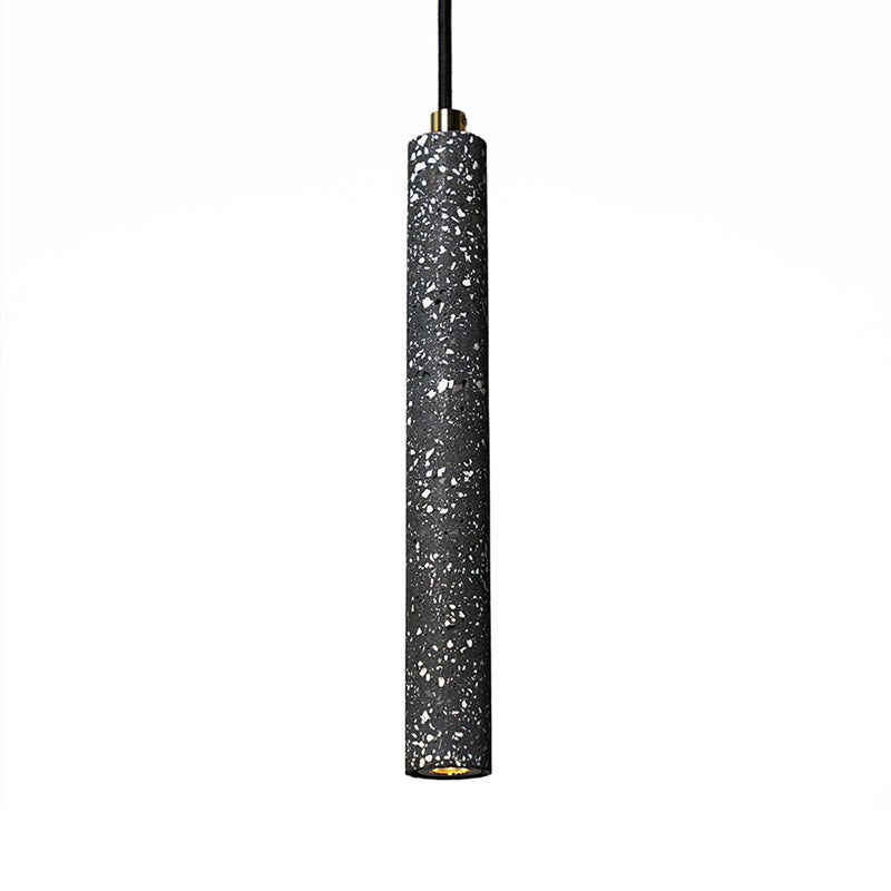 Myriam - Terrazzo Flute Pendulum Light Nordic 10/19.5 Tall Led Bistro Hanging Pendant In White/Black
