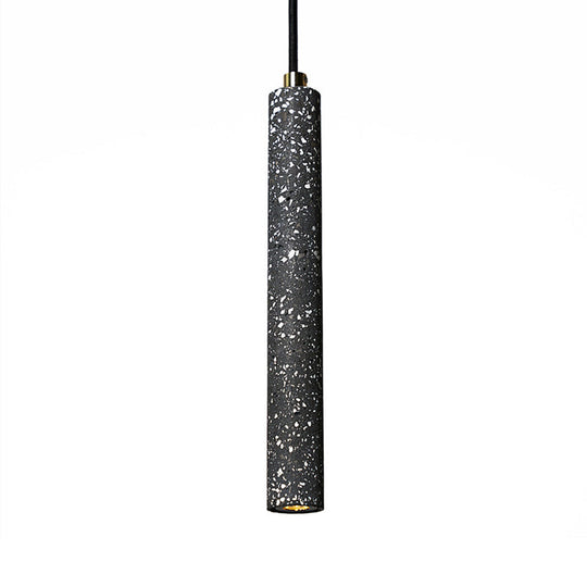 Myriam - Terrazzo Flute Pendulum Light Nordic 10/19.5 Tall Led Bistro Hanging Pendant In White/Black