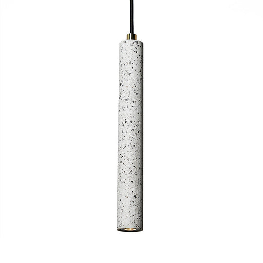 Myriam - Terrazzo Flute Pendulum Light Nordic 10/19.5 Tall Led Bistro Hanging Pendant In White/Black